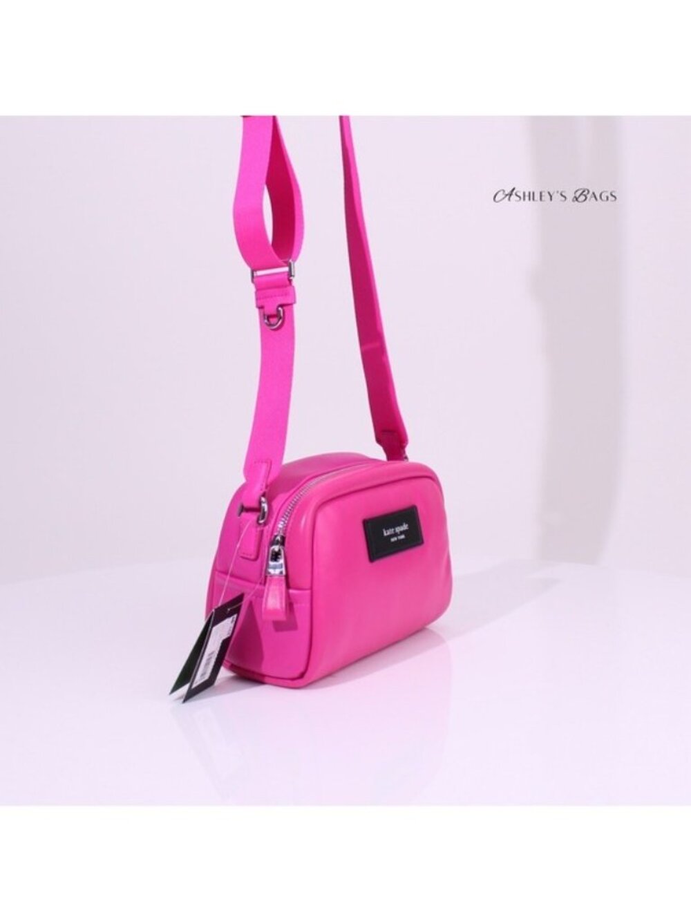 Kate Spade Puffed Satchel Crossbody In Pink Vivid Snapdragon - Picture 3 of 8